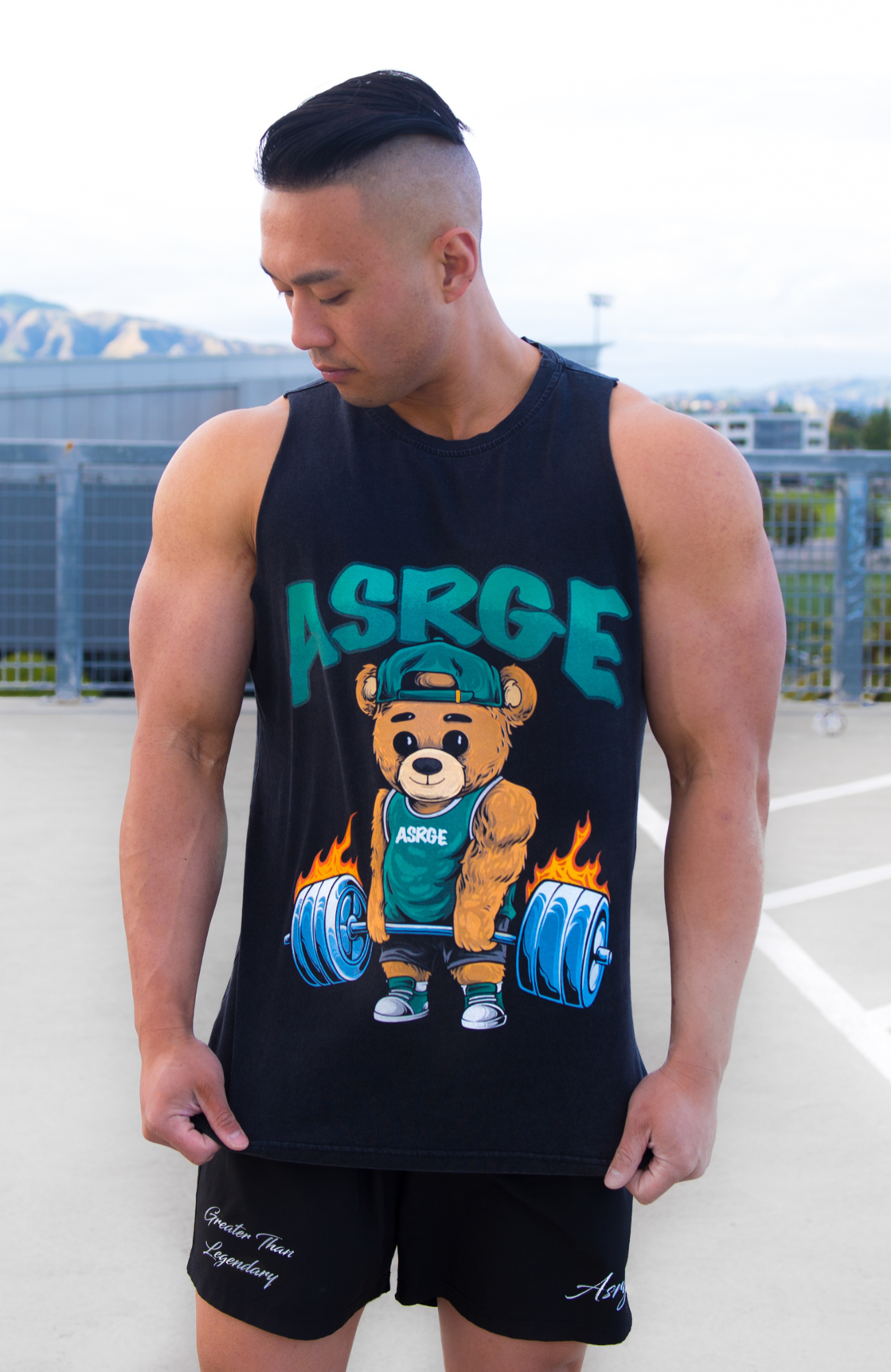 Fiery Deadlift Cutoff  // Acid Vintage (Unisex)