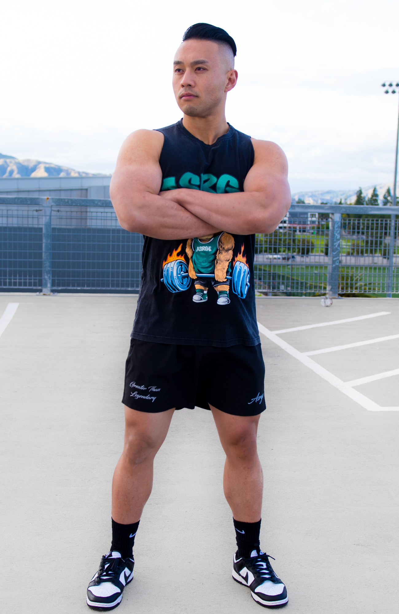 Fiery Deadlift Cutoff  // Acid Vintage (Unisex)