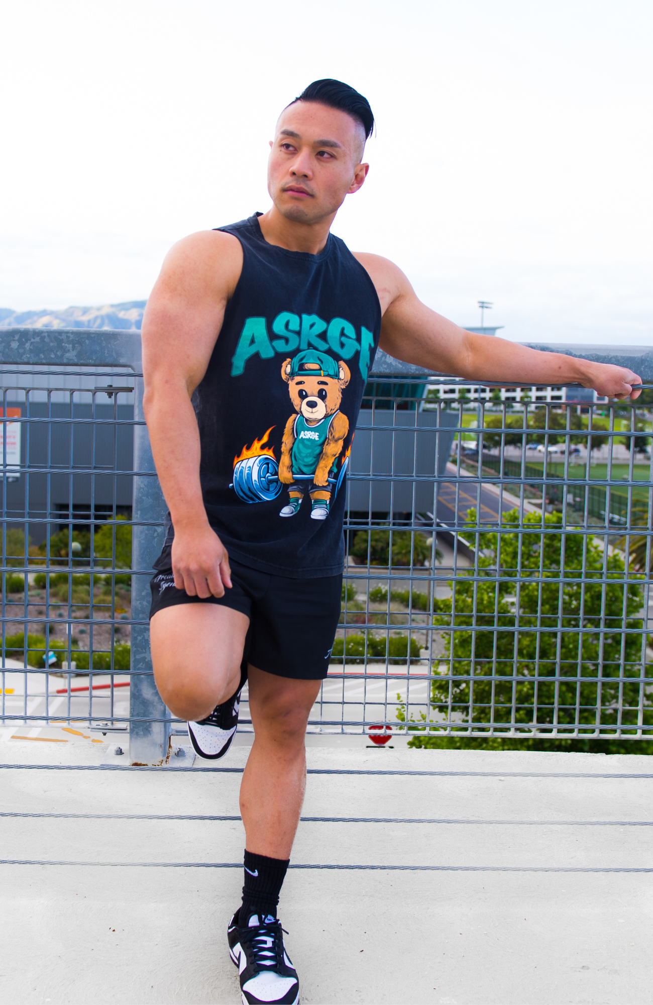 Fiery Deadlift Cutoff  // Acid Vintage (Unisex)