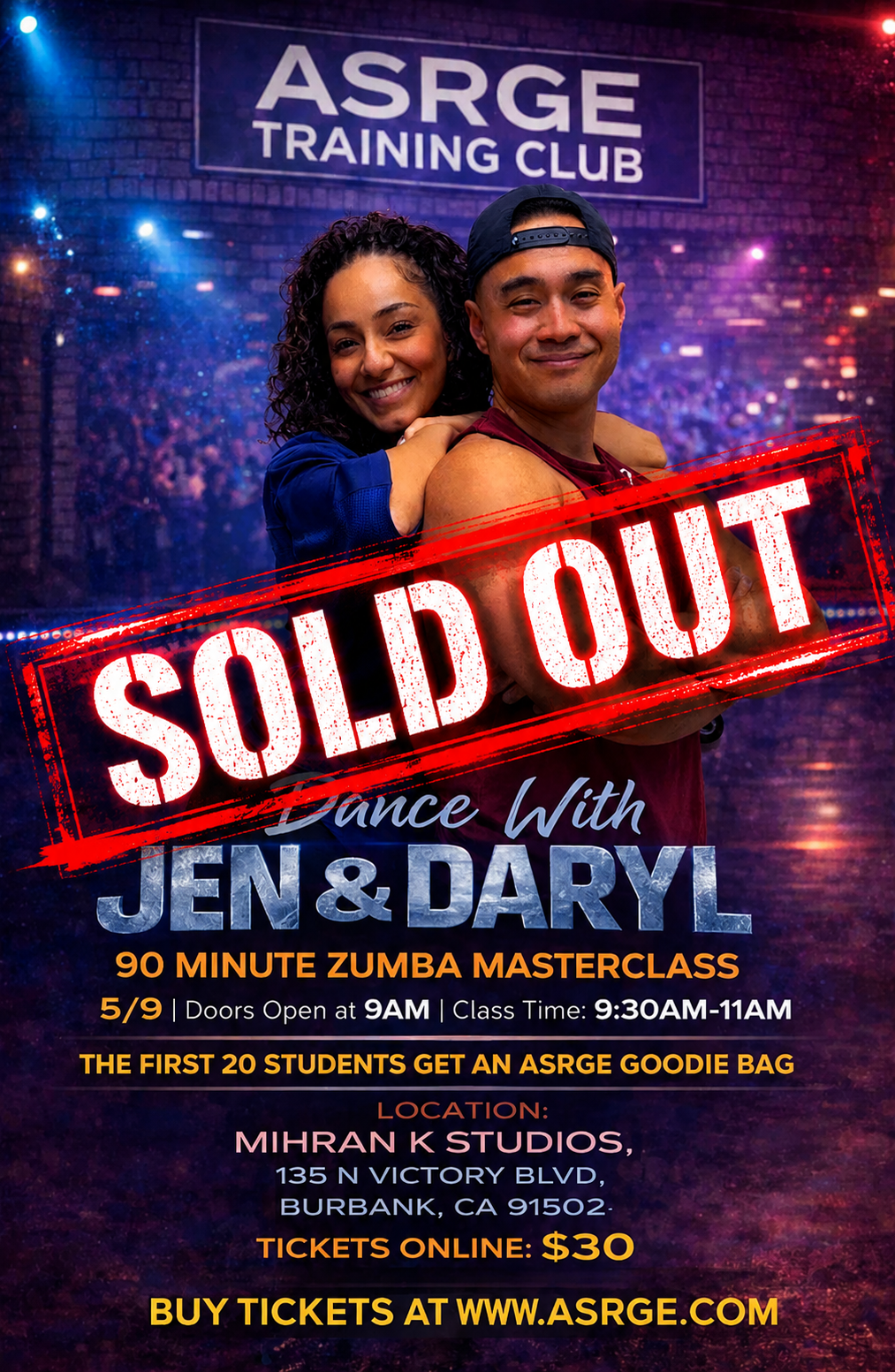 Jen & Daryl | 90 Minute Zumba Masterclass Tickets